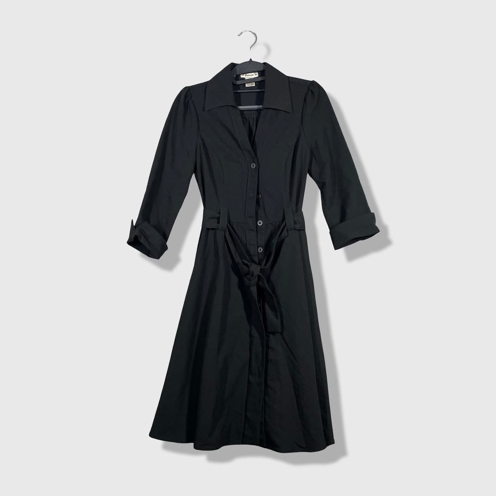 Forever 21 Shirt Dress Women Small Black Dark Academia Goth Retro Pinup Mod Y2K